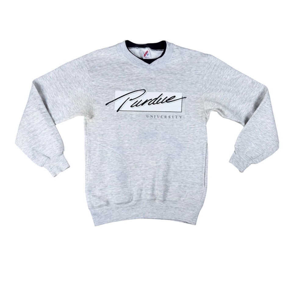 Vintage Jerzees Purdue University Sweatshirt Mens Medium Gray Made in USA 90s